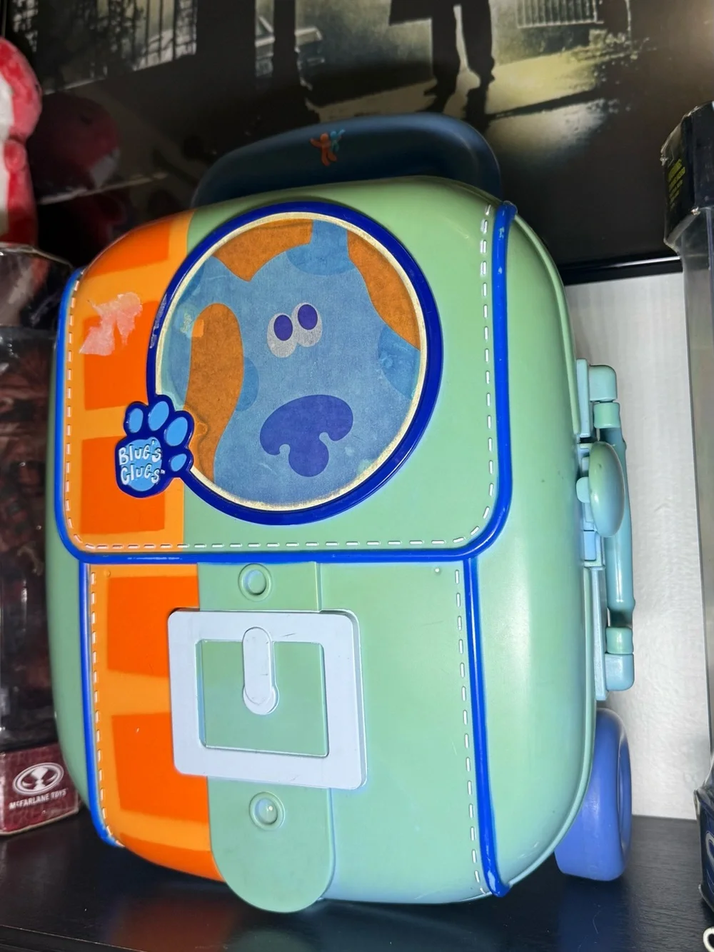 Vintage 2002 Blues Clues Toy Suitcase / Art Carry Case With Wheels